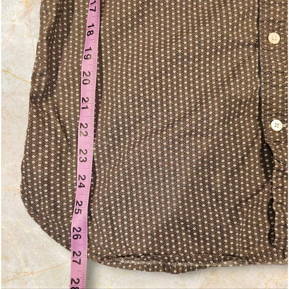 Buffalo David Bitton Slim Fit Mens Shirt M/M Brown Patterned Long Sleeve Cotton - Picture 7 of 9